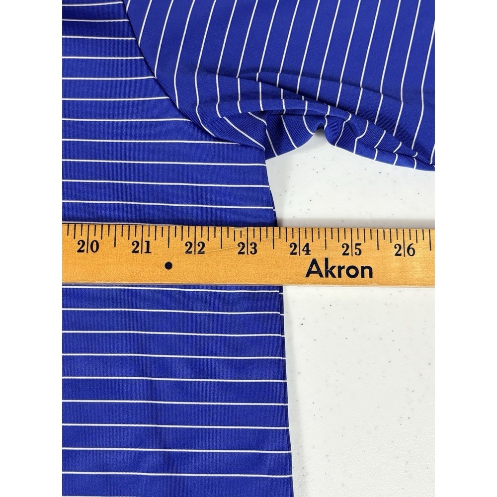 Adidas Labatt Blue Canadian Pilsener Shirt Mens L Blue Striped Short Sleeve Polo - Picture 6 of 7